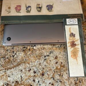 Sandringham NWT notecards and book mark handmade pressed flowers